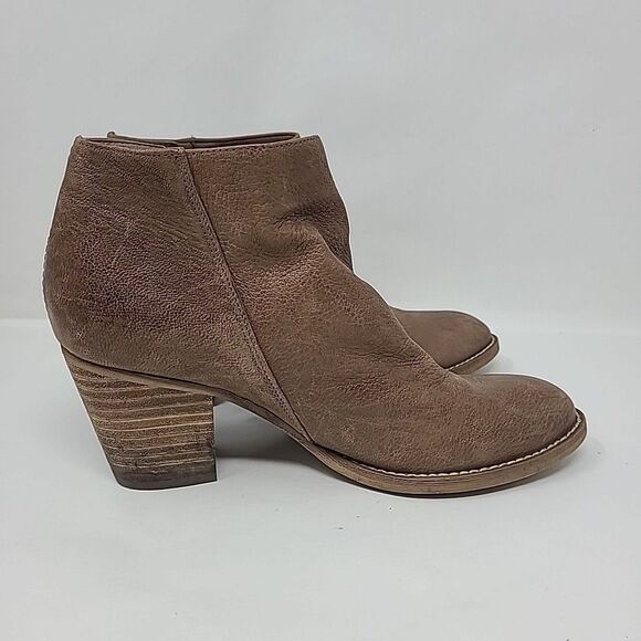 Sam Edelman Macon Bootie Size 7.5 Brown Suede Leather Side Zipper Ankle Boot - Picture 6 of 9